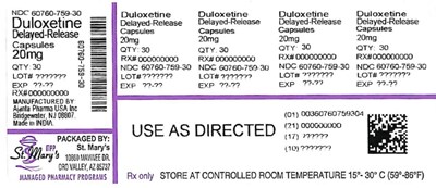 6076-759 (Duloxetine 60760 759 30)